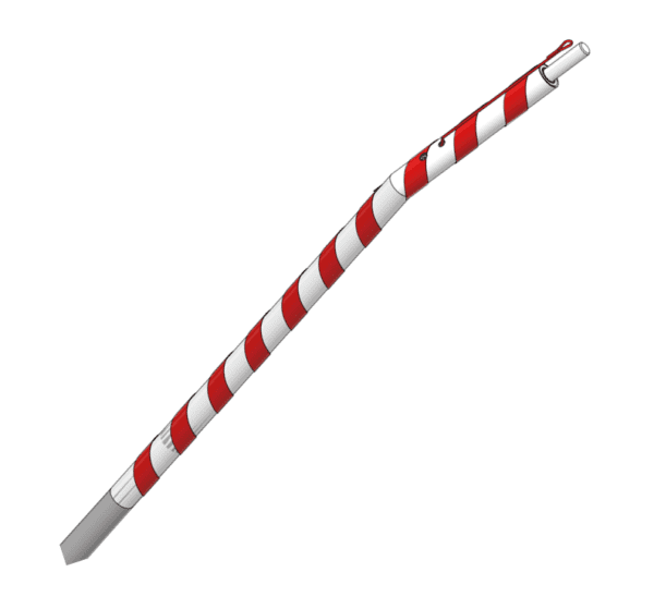 Tyč pro LTS ESKO - 3880 - 25 - lomená s duší (červenobílý konec)