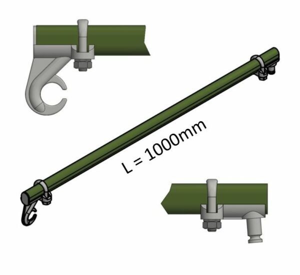 Boční držák TRAM s hákem a čepem l=1000mm