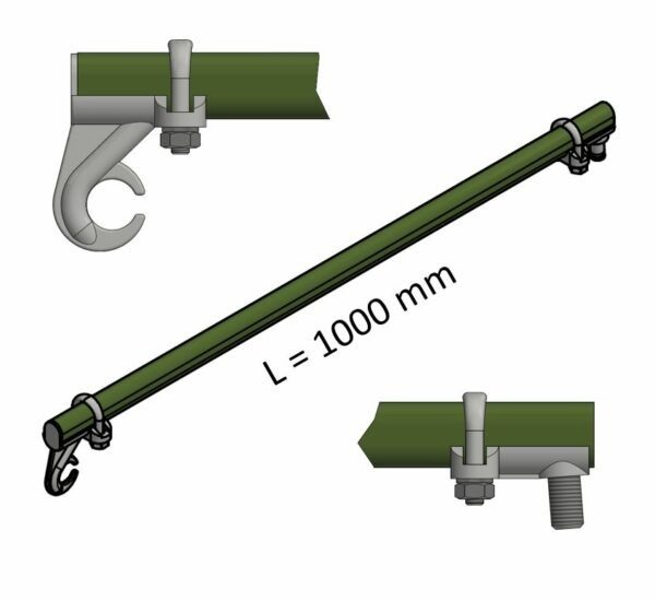 Boční držák TRAM s hákem a závitem M16 l=1000mm