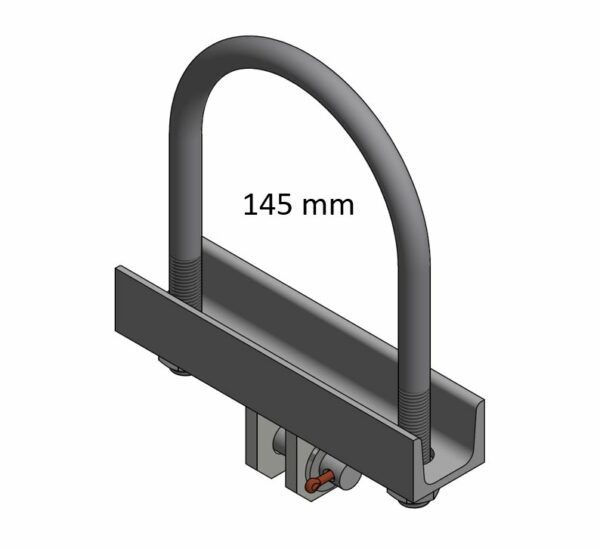 Objímka kotevní s vidlicí na kruhový stožár ø 145 mm