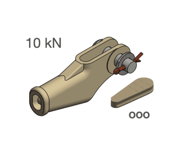 Koncovka klínová 10 kN na lano 25 - 35 mm včetně klínku OOO