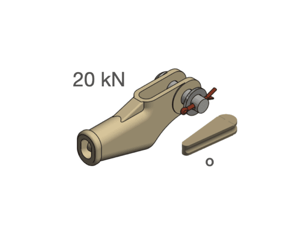 Koncovka klínová 20 kN na lano 95 - 120 mm včetně klínku O