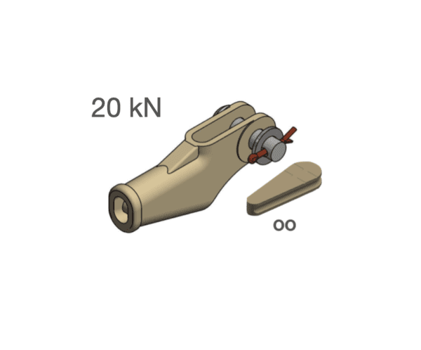 Koncovka klínová 20 kN na lano 50 - 70 mm včetně klínku OO