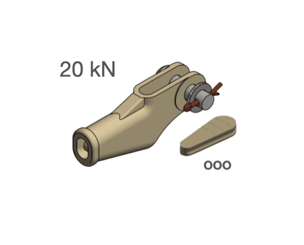 Koncovka klínová 20 kN na lano 25 - 35 mm včetně klínku OOO